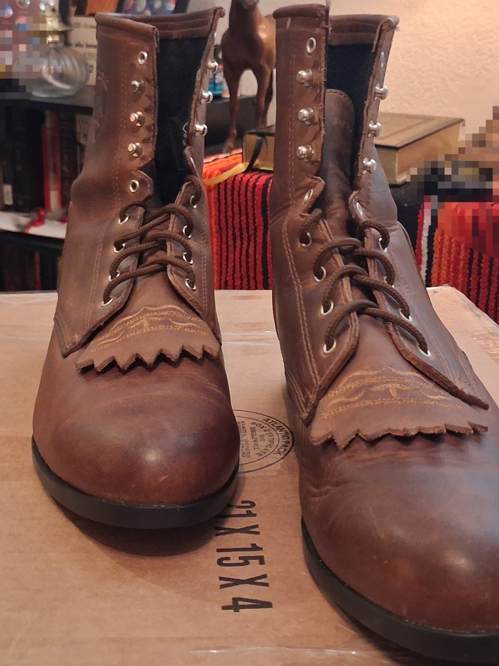 Men's Brown Leather Lace-Up Boots
